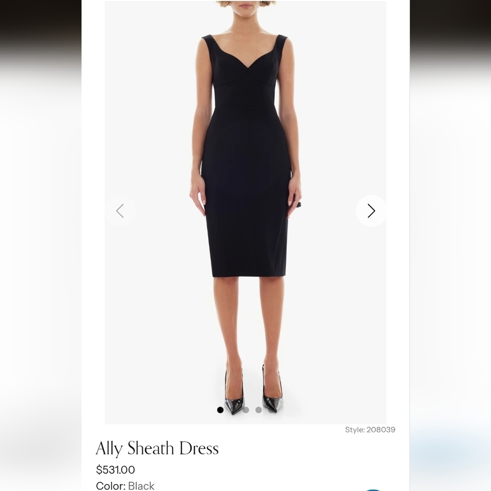 Black Halo Ally Sheath Dress Black Midi Dress Size 12